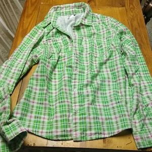 Green and pink flannel
